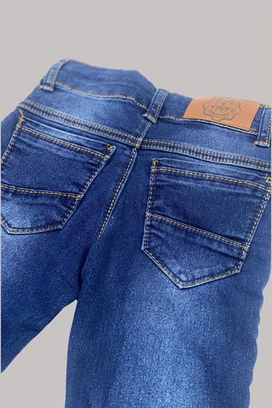 Mojo Erkek Çocuk 1-13 Yaş Slim Ft Taşlamalı Kot Pantolon Kot Mavi