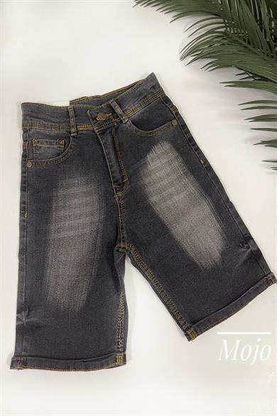 Mojo Erkek Çocuk Taşlanmış Kot Şort SK800 Füme