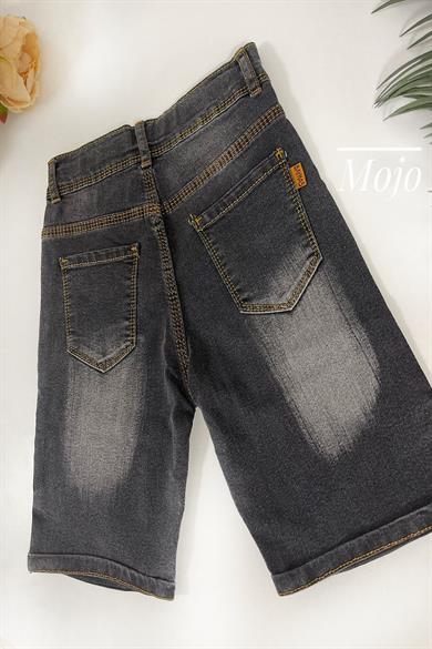 Mojo Erkek Çocuk Taşlanmış Kot Şort SK800 Füme