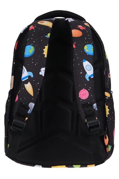 Mojo Erkek Çocuk Uzay Desenli Beslenme Ve Sırt Çantası 2567 Siyah