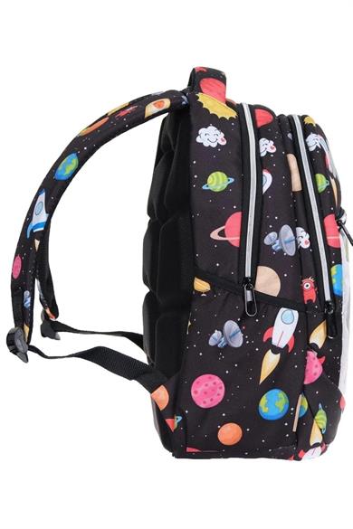 Mojo Erkek Çocuk Uzay Desenli Beslenme Ve Sırt Çantası 2567 Siyah