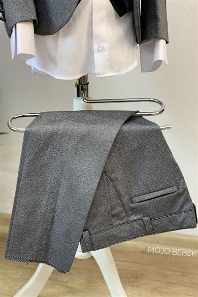 Mojo Erkek Çocuk Yaka Detaylı Klasik Damatlık Set 20317 Gri