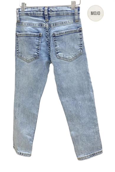 Mojo Erkek Çocuk Yıpratmalı Slim Fit Yüksek Bel Kot Pantolon 2313 Mavi