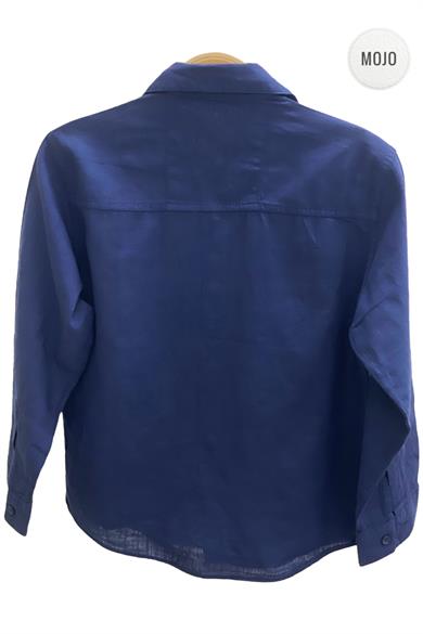 Mojo Garson Erkek Çocuk Keten Gömlek 22135 Lacivert