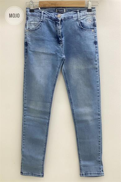 Mojo Garson Kız Çocuk  Likralı Kot Pantolon 6202 Kot Mavi