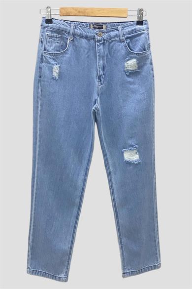 Mojo Garson Kız Çocuk Yüksek Bel Yıpratmalı Kot Pantolon 65772 Açık Mavi