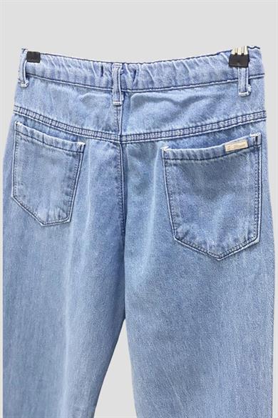 Mojo Garson Kız Çocuk Yüksek Bel Yıpratmalı Kot Pantolon 65772 Açık Mavi