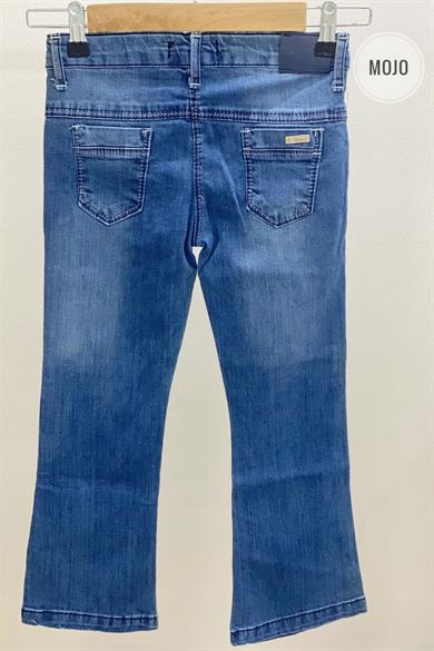 Mojo Garson Kız Likralı Yıpratma İspanyol Paça Kot Pantolon 6432 Mavi