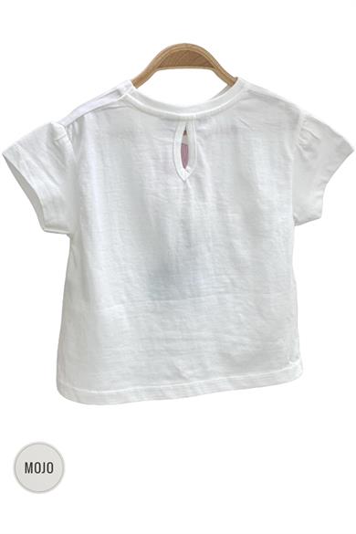 Mojo Kız Bebek 1-4 Yaş Köpek Baskılı Kısa Kol T-shirt 35326 Ekru