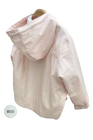Mojo Kız Bebek 1-5 Yaş Paraşüt Astarlı Kapüşonlu Yağmurluk Pudra