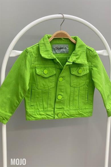 Mojo Kız Bebek 1-5 Yaş Renkli Denim Ceket Yeşil