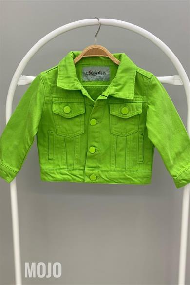 Mojo Kız Bebek 1-5 Yaş Renkli Denim Ceket Yeşil
