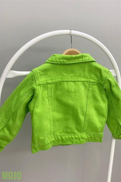 Mojo Kız Bebek 1-5 Yaş Renkli Denim Ceket Yeşil