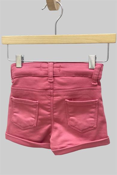 Mojo Kız Bebek 1-5 Yaş Ultra Esnek Renkli Denim Şort 2360 Gülkurusu