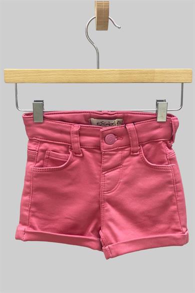 Mojo Kız Bebek 1-5 Yaş Ultra Esnek Renkli Denim Şort 2360 Gülkurusu