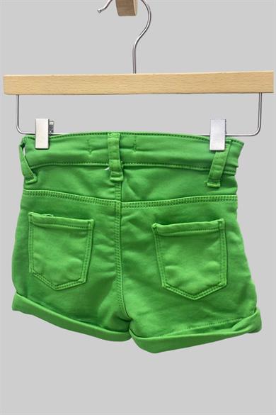 Mojo Kız Bebek 1-5 Yaş Ultra Esnek Renkli Denim Şort 2360 Yeşil