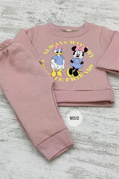 Mojo Kız Bebek 6-24 Ay Kışlık İçi Polar Eşofman Takımı 619