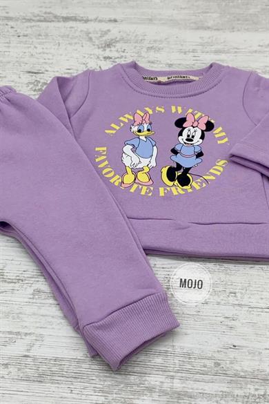 Mojo Kız Bebek 6-24 Ay Kışlık İçi Polar Eşofman Takımı 619