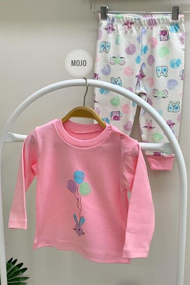 Mojo Kız Bebek 9-36 Ay Balon Figürlü İkili Takım LG6685