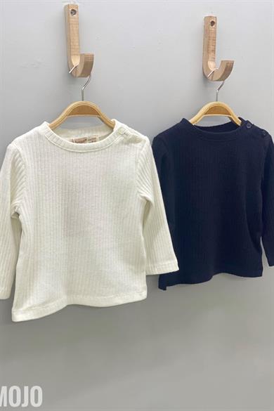 Mojo Kız Bebek Bisiklet Yaka Triko Body 117048 Krem