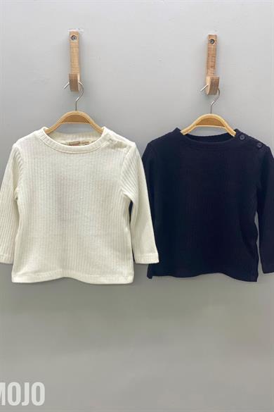 Mojo Kız Bebek Bisiklet Yaka Triko Body 117048 Siyah