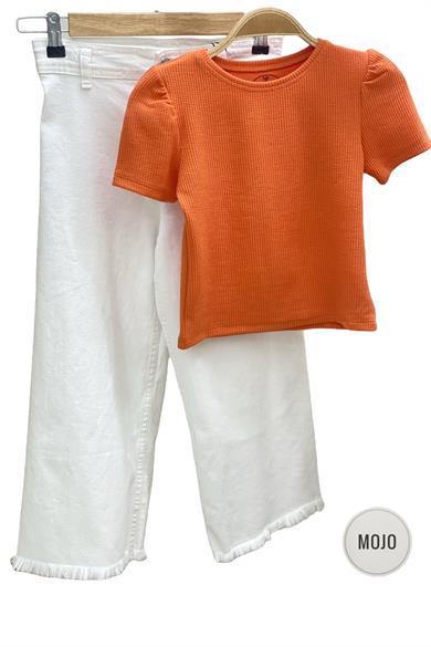 Mojo Kız Bebek Bürümcük Kumaş Body 35490 Turuncu