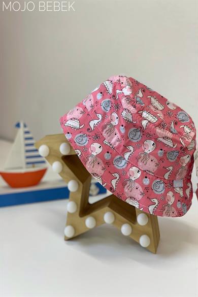 Mojo Kız Bebek Deniz Atı Desenli Fötr Şapka 871102 Pembe