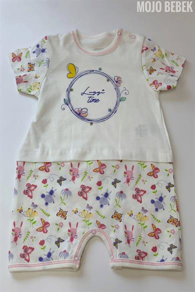 Mojo Kız Bebek Kelebek Desenli Tulum 7379
