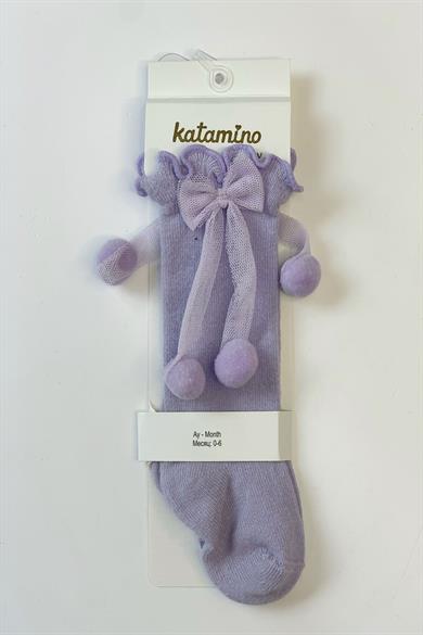 Mojo Kız Bebek Süslü Golf Çorap K12040 Mor