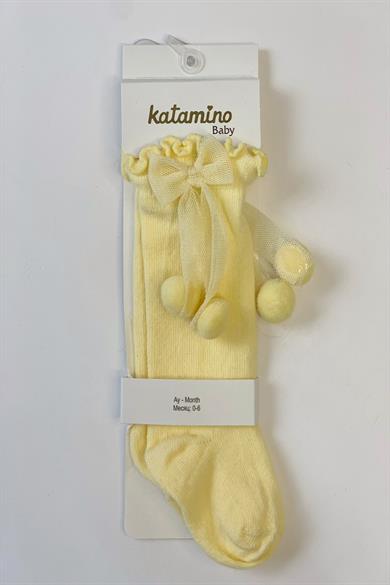 Mojo Kız Bebek Süslü Golf Çorap K12040 Sarı