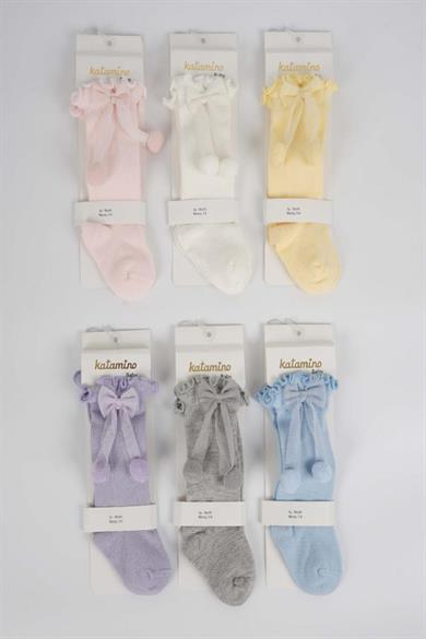 Mojo Kız Bebek Süslü Golf Çorap K12040 Sarı