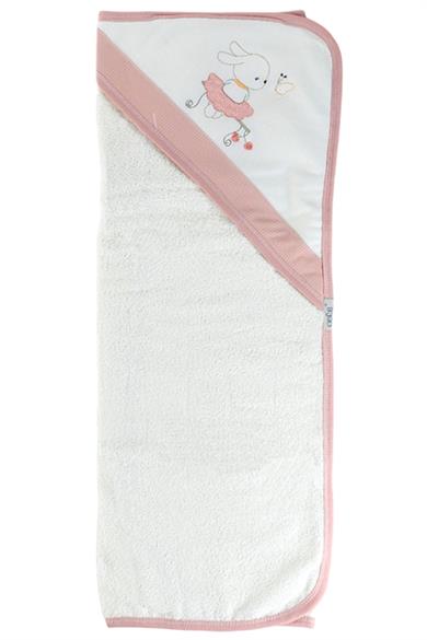 Mojo Kız Bebek Tavşanlı Banyo Havlusu 9871 Pudra