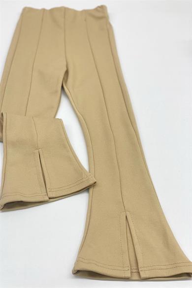 Mojo Kız Çocuk 1-14 Yaş  İspanyol Paça Yırtmaçlı Tayt 3490 Taş Rengi