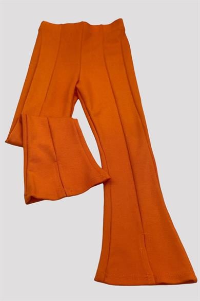 Mojo Kız Çocuk 1-14 Yaş  İspanyol Paça Yırtmaçlı Tayt 3490 Turuncu