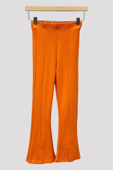 Mojo Kız Çocuk 1-14 Yaş  İspanyol Paça Yırtmaçlı Tayt 3490 Turuncu