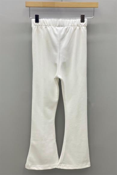 Mojo Kız Çocuk 1-14 Yaş  İspanyol Paça Yırtmaçlı Tayt 3490 Beyaz