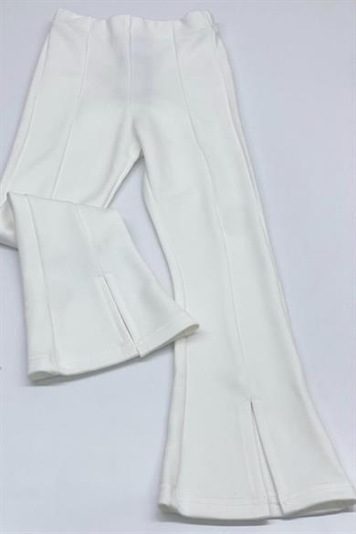 Mojo Kız Çocuk 1-14 Yaş  İspanyol Paça Yırtmaçlı Tayt 3490 Beyaz