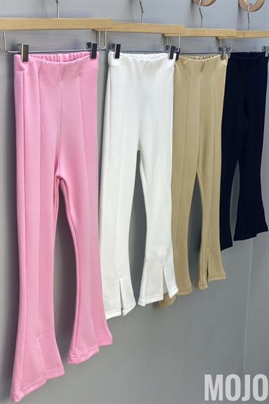 Mojo Kız Çocuk 1-14 Yaş  İspanyol Paça Yırtmaçlı Tayt 3490 Taş Rengi