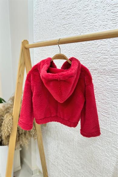Mojo Kız Çocuk 1-5 Yaş Astarlı  Peluş Mont 4564 Kırmızı