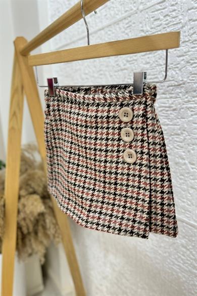 Mojo Kız Çocuk 1-5 Yaş Düğme Detaylı Şort Etek Karışık
