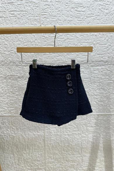 Mojo Kız Çocuk 1-5 Yaş Düğme Detaylı Şort Etek Lacivert