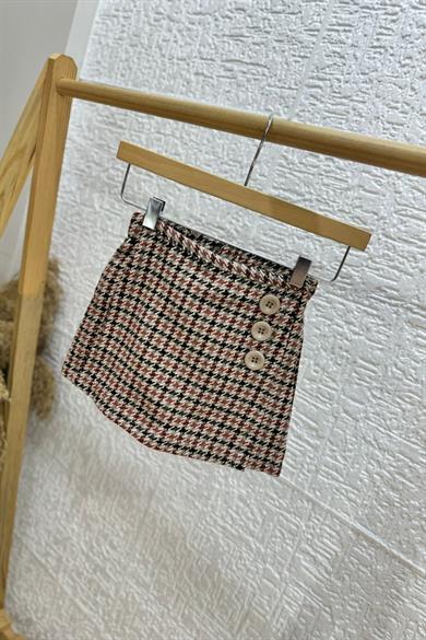 Mojo Kız Çocuk 1-5 Yaş Düğme Detaylı Şort Etek Karışık