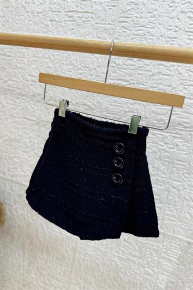 Mojo Kız Çocuk 1-5 Yaş Düğme Detaylı Şort Etek Lacivert