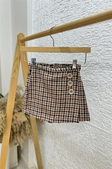 Mojo Kız Çocuk 1-5 Yaş Düğme Detaylı Şort Etek Karışık