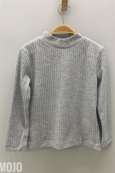 Mojo Kız Çocuk 2-8 Yaş Yarım Balıkçı Triko Body 218282 Gri