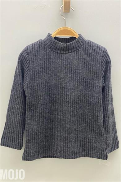 Mojo Kız Çocuk 2-8 Yaş Yarım Balıkçı Triko Body 218282 Füme