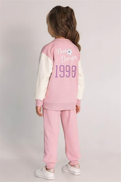 Mojo Kız Çocuk 3-8 Yaş İşlemeli Kolej Hırka 9688 Pudra