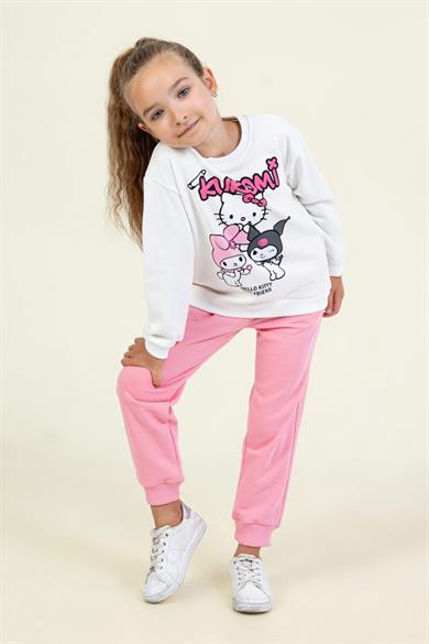 Mojo Kız Çocuk 3-8 Yaş Kuromi Baskılı Eşofman Takımı Pembe