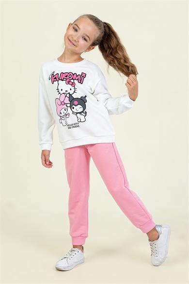 Mojo Kız Çocuk 3-8 Yaş Kuromi Baskılı Eşofman Takımı Pembe