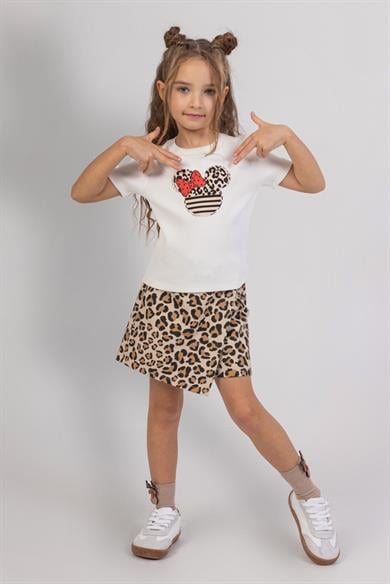 Mojo Kız Çocuk 4-14 Yaş Leopar Şort Etek 0488 Leopar